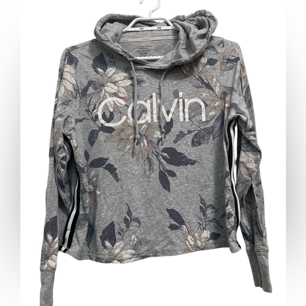 Calvin Klein Gray Floral Women's Hoodie